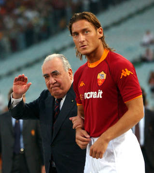 Franco Sensi, president, Roma och Totti