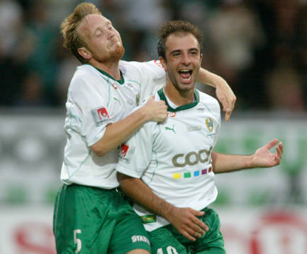 Kennedy Bakircioglu och Fredrik Winsnes, Hammarby, jubel