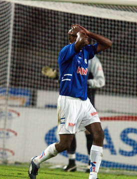 Pascal Simpson, Halmstad, missade mycket i dagens match