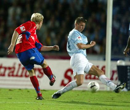 Nyförvärvet Gustaf Andersson, Helsingborg gör 0-2 målet