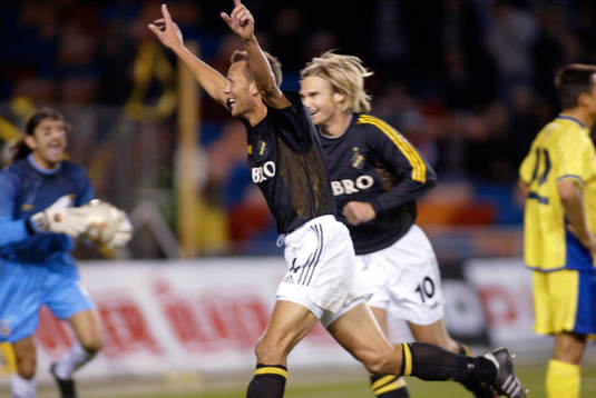 Krister Nordin och Andreas Andersson, AIK jublar