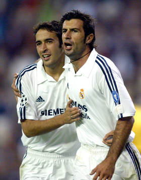 Figo och Raúl, Real Madrid. (Jubel)