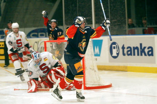 Fredrik Lindquist, jubel, 1-0 till Djurgården