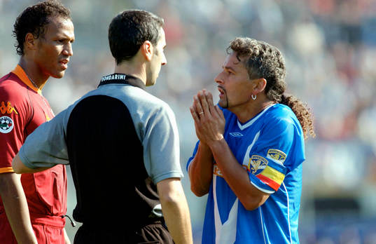 Brescia - Roma: Zebina, Roma och Roberto Baggio, Brescia