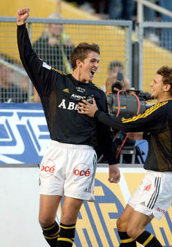 AIK jubel, Per Nilsson 1-0 och Daniel Hoch 2-0