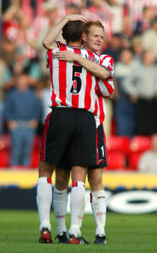 Claus Lundekvam och Michael Svensson, Southampton jubel,