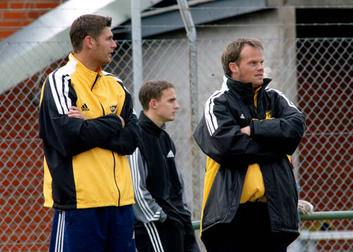 Tre av de fem (!!) utvisade, fr.v. Henrik Edfors, David Eek