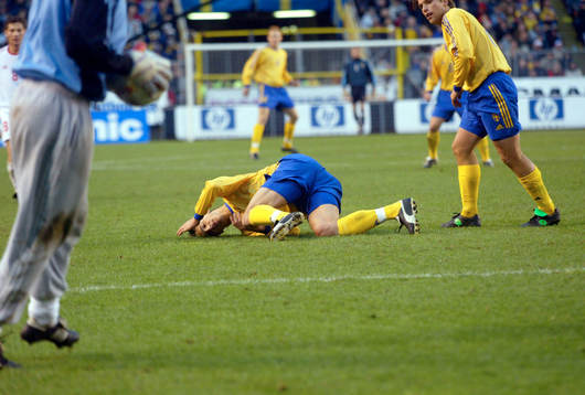 Zlatan Ibrahimovic, fall, skada