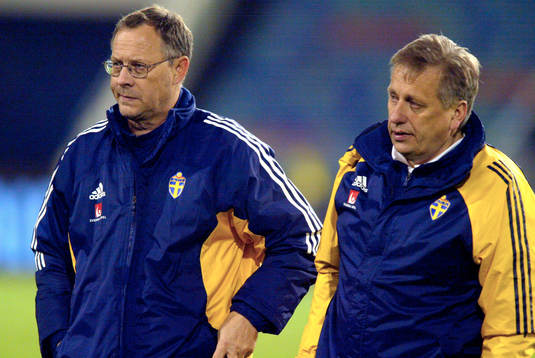 Lars Lagerbäck och Tommy Söderberg, tränare,