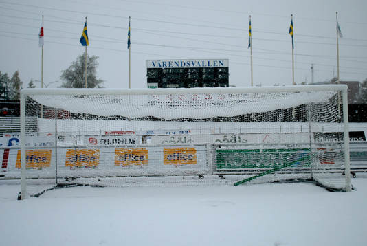 Värendsvallen snöfylld. Snö