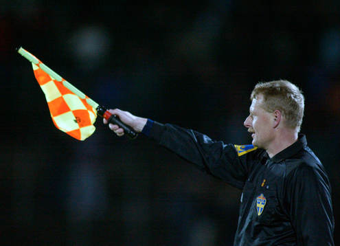 Linjedomare, flagga