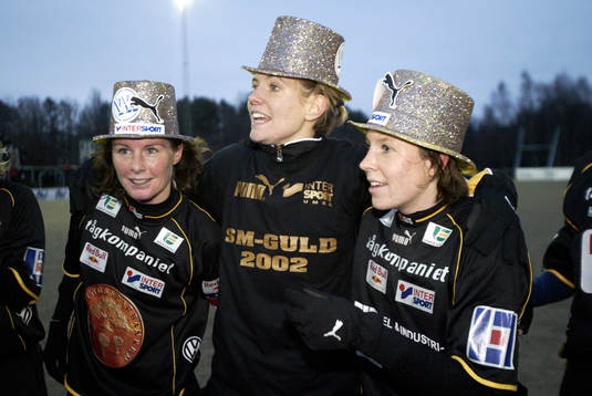 Fotboll, dam, allsvenskan, Umeå, Svenska mästare 2002.