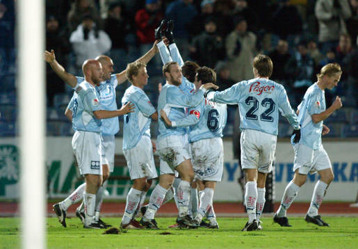 Daniel Majstorovic, Malmö har gjort 2-0 och hela laget