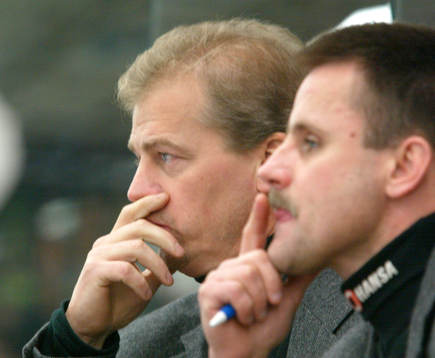 Bengt-Åke Gustafsson och Tommy Samuelsson, tränare,
