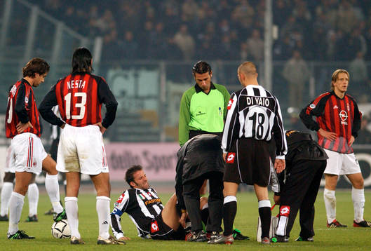 Del Piero, Juventus skadad