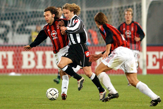 Pirlo, Milan och Nedved, Juventus