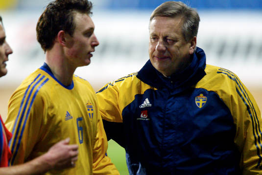 Lars Söderberg, förbundskapten och Kim Källström