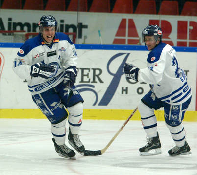 Daniel Widing och Göran Hermansson, Leksand. Jubel