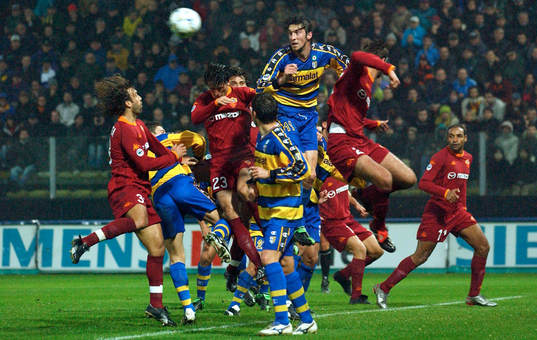 Fotboll, Italiensk, serie a, Parma - Roma