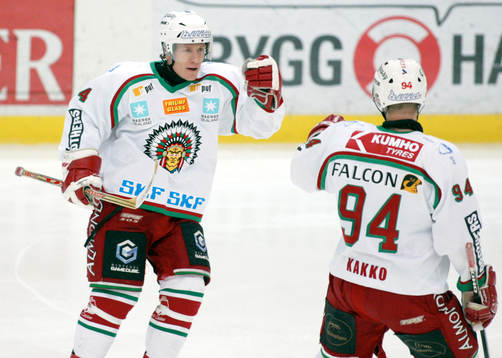 Målskytten Niklas Andersson och Erik Kakko, Frölunda