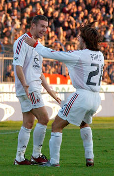 Pirlo och Shevchenko, Milan, jubel