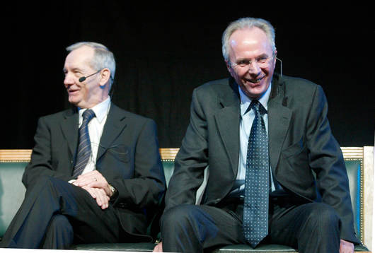 Förbundskaptenerrna Tord Grip och Sven-Göran Eriksson,