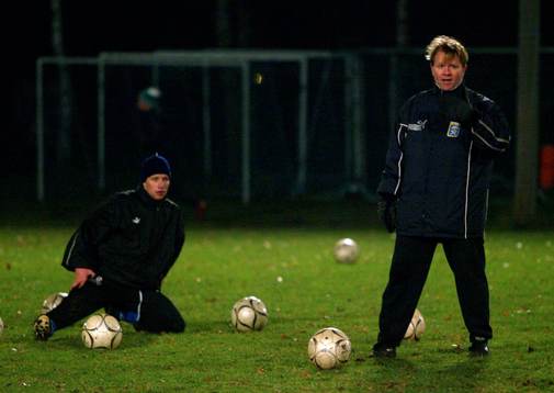Fotboll, Division 2, Mats Jingblad på sin första träning