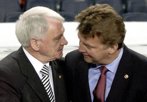 Louis van Gaal, Barcelona, tränare och Sir Bobby Robson,