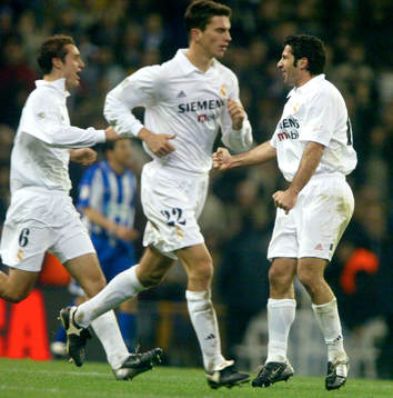 Helguera, Pavon och Figo, Real Madrid