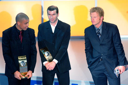 Fotboll, FIFA gala, Ronaldo, Zidane och Kahn