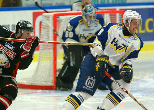 Jan Hammar och Johan Hult, HV 71. Hackning