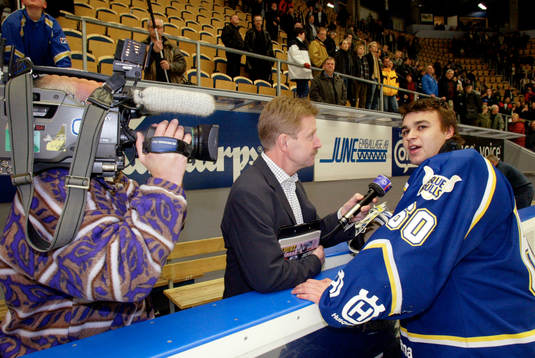 Stefan liv, målvakt, HV 71. Press, media, reporter, tv