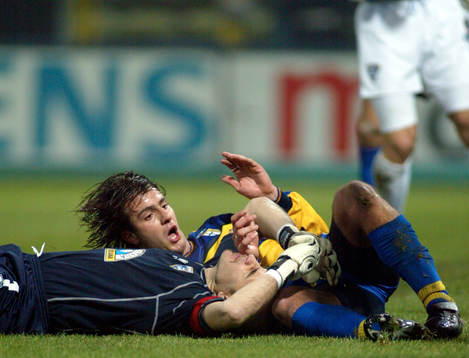Alberto Gilardino, Parma och Gianluca Berti, målvakt,