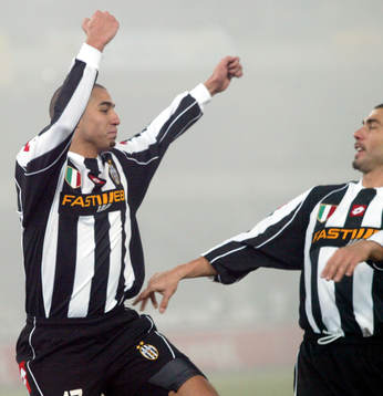 Trezeguet, och Di Vaio, Juventus, jubel