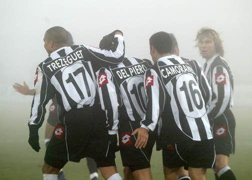 Trezeguet, Del Piero och Camoranesi, Jubel, Juventus