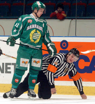 Ulf Gyllander, domare och Stefan Björk, Hammarby
