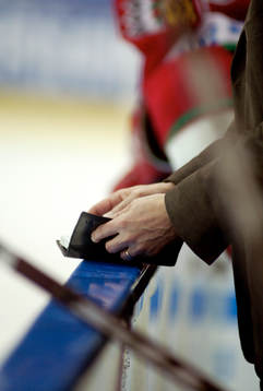 Conny Evensson, tränare, Frölunda, anteckningsbok,