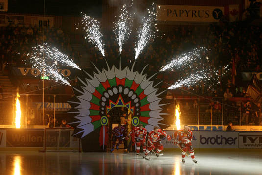 Ishockey, elitserien, V. Frölunda, entré, raketer