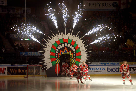 Ishockey, elitserien, V. Frölunda, entré, raketer