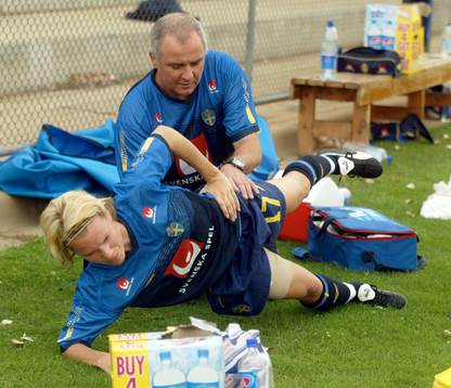 Fotboll Dam. Australia Cup, Sverige. Anna Sjöström får