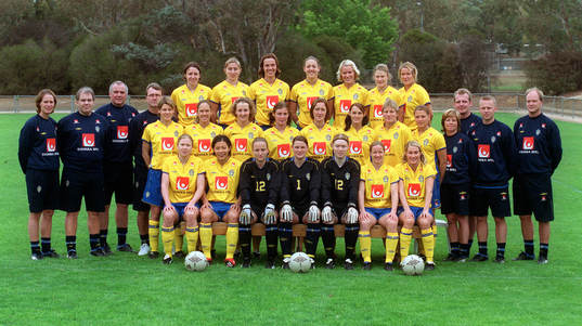 Fotboll. Dam.  Sverige, lagbild