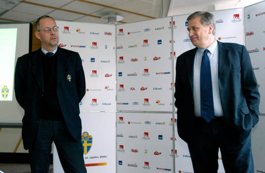 Lars-Lagerbäck och Tommy Söderberg förbundskapten,
