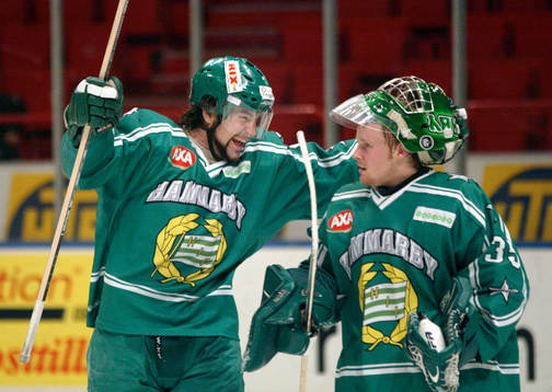 Elias Abrahamsson och Carl-Johan Klint, målvakt, Hammarby,