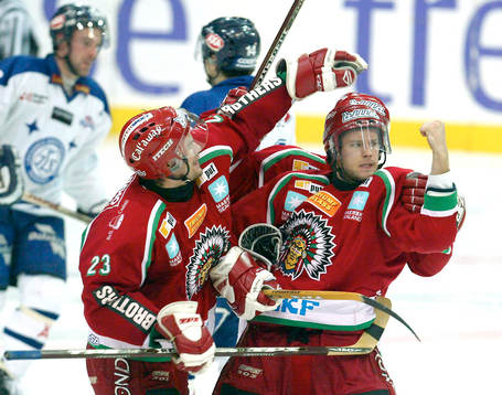 Jens Karlsson och Ronnie Sundin, Frölunda jublar