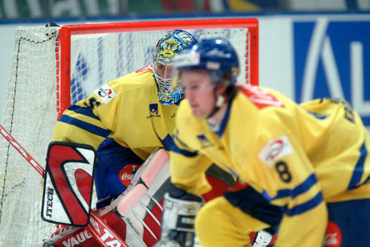 Henrik Lundqvist, målvakt och Niklas Kronwall, Sverige
