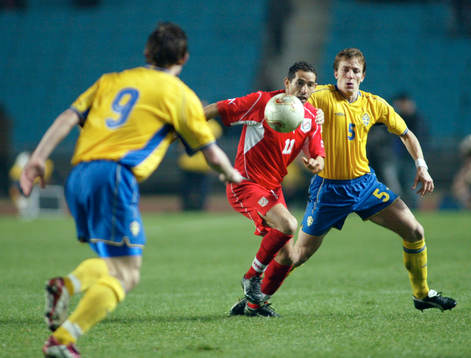 Erik Edman och Kim Källström, Sverige och Mourad Melki,
