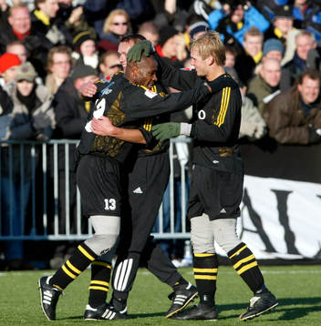 Samuel Ayorinde, Krister Nordin och Martin Åslund, AIK