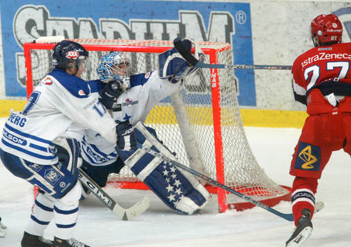 Sean Gauthier, målvakt och Mikael Karlberg,  Leksand och