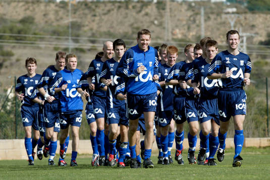 Uppvärmning, grupp, löpning