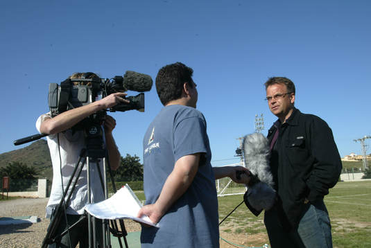 TV-intervju, Jan Majlard, kamera, TV-kamera